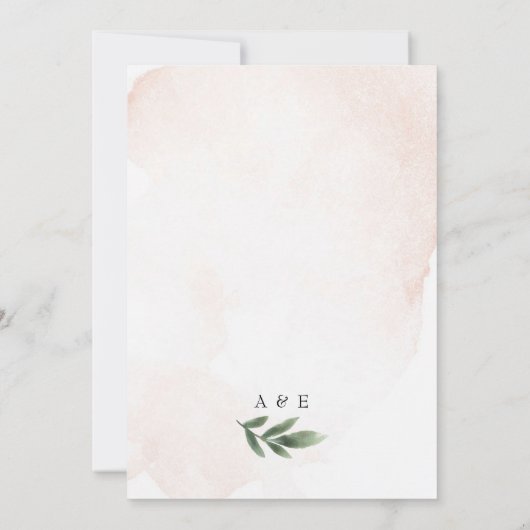 Peony en Gold Flowers Wedding Invitation Kaart (Achterkant)