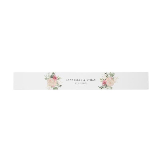 Peony en Gold Foil Bloom Belly Band Uitnodigingen Wikkel (Vlak)