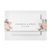 Peony en Gold Foil Bloom Belly Band Uitnodigingen Wikkel (Voorkant Voorbeeld)