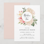 Peony en Gold Foil Bloom Kitchen Tea Invitation Kaart (Voorkant / Achterkant)