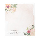 Peony en Gold Foil Bloom Notepad Notitieblok (Voorkant)