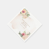 Peony en Gold Foil Bloom Vrijgezellenfeest Napkin Servet (Hoek)