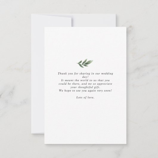 Peony en Gold Foil Bloom Weddenschap Hartelijk dan Bedankkaart (Achterkant)