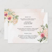 Peony en Gold Foil Flowers - Details Enclosure Car Informatiekaartje (Voorkant / Achterkant)