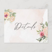Peony en Gold Foil Flowers - Details Enclosure Car Informatiekaartje (Achterkant)