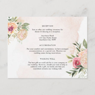 Peony en Gold Foil Flowers - Details Enclosure Car Informatiekaartje