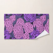 Peony en hydrangea in roze en violet bad handdoek (Handdoek)