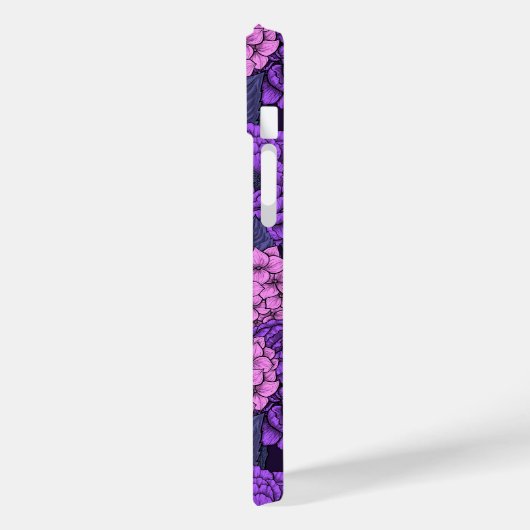 Peony en hydrangea in roze en violet Case-Mate iPhone case (Achterkant / Links)