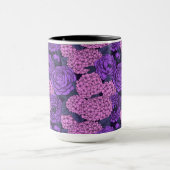 Peony en hydrangea in roze en violet mok (Midden)
