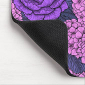 Peony en hydrangea in roze en violet muismat (Hoek)