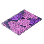 Peony en hydrangea in roze en violet notitieboek (Linkerzijde)