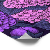 Peony en hydrangea in roze en violet poster (Hoek)