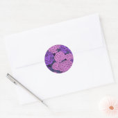 Peony en hydrangea in roze en violet ronde sticker (Envelop)