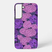 Peony en hydrangea in roze en violet samsung galaxy hoesje (Achterkant)