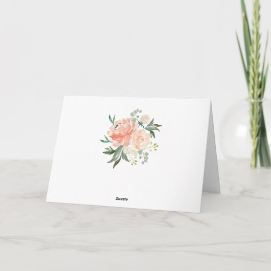 Peony en Hydrangea zullen mijn Bridesmaid zijn Kaart (Achterkant)
