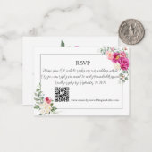 Peony en Roos Greenery QR Code RSV Notitiekaartje (Voorkant / Achterkant in situ)