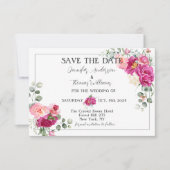 Peony en Roos Greenery slaan de datum op Save The Date (Voorkant)