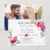 Peony en Roos Greenery slaan de datum op Save The Date (Voorkant / Achterkant)