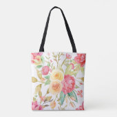 Peony en Rozen Tote Bag (Achterkant)