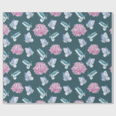 Peony en vlinders cadeaupapier (Vlak)