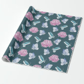 Peony en vlinders cadeaupapier (Uitgerold)
