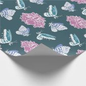 Peony en vlinders cadeaupapier (Hoek)