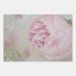 Peony en wilde bloemen inpakpapier vel