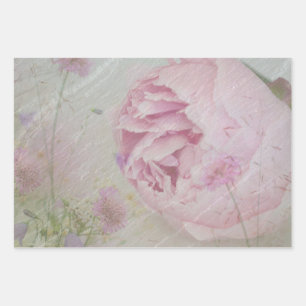 Peony en wilde bloemen inpakpapier vel