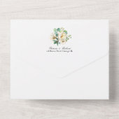 Peony Eucalyptus Floral Geometric Wedding All In One Uitnodiging (Achterkant)