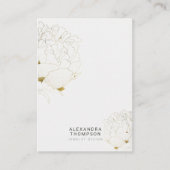 Peony Faux Gold Moderne Schets Sieraden Display Visitekaartje (Voorkant)