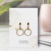 Peony Faux Gold Moderne Schets Sieraden Display Visitekaartje