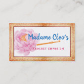 Peony faux, hakgarens van haakwerk, van kant- en h visitekaartje (Voorkant)