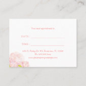 Peony + Faux Lace Business Appointment Card Afsprakenkaartje (Achterkant)