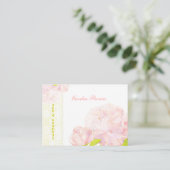 Peony + Faux Lace Business Appointment Card Afsprakenkaartje (Staand voorkant)