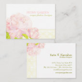 Peony + Faux Lace Elegante Mode Visitekaartje (Voorkant / Achterkant)