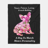 Peony Fled French Bulldog Personality Traits Fleece Deken (Voorkant)