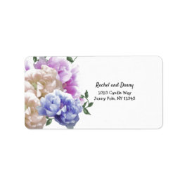 Peony Floral Address Label