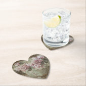 ** Peony Floral AR23 Heart Love  Victoriaans Kartonnen Onderzetters (Insitu)