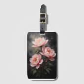 Peony Floral Artwork Bagagelabel (Voorkant (verticaal))