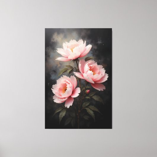 Peony Floral Artwork Canvas Afdruk (Voorkant)
