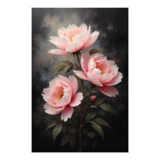 Peony Floral Artwork Foto Afdruk