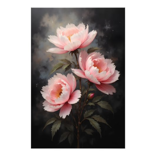 Peony Floral Artwork Foto Afdruk (Voorkant)