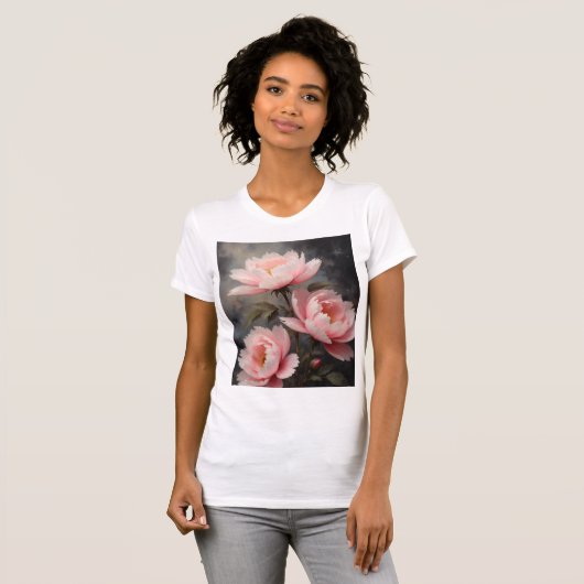 Peony Floral Artwork T-shirt (Voorkant volledig)