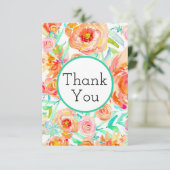 Peony Floral bedankt jullie kaarten (Staand voorkant)