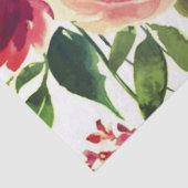 Peony floral Burgundy Pattern Antiek Weddings Tissuepapier (Detail)