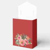 Peony floral dubbel geluk Chinese bruiloft rood Bedankdoosjes (Geopend)