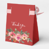 Peony floral dubbel geluk Chinese bruiloft rood Bedankdoosjes (Achterkant)