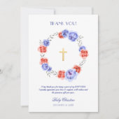 Peony Floral Girl Boy Baptism Kaart (Voorkant)