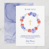 Peony Floral Girl Boy Baptism Kaart (Voorkant / Achterkant)