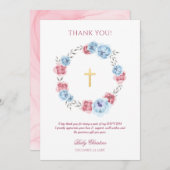 Peony Floral Girl Boy Baptism Kaart (Voorkant / Achterkant)